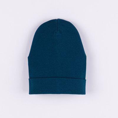 Two-ply turn-up jersey hat - Petrol Blue