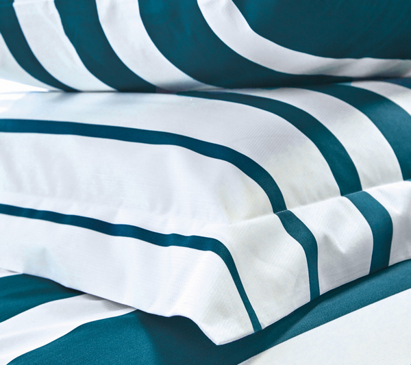 Постельное белье 2 спальное евро Blanc des Vosges Grand Large Bleu Paon