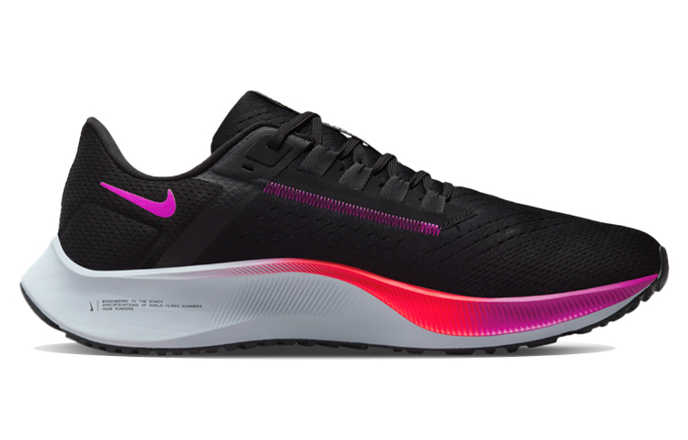 Nike Pegasus 38 fashion and comfortable fabric, rubber shock absorption, non-slip, wear-resistant, breathable, lightweight, low-cut marathon running shoes, men's black, red and purple