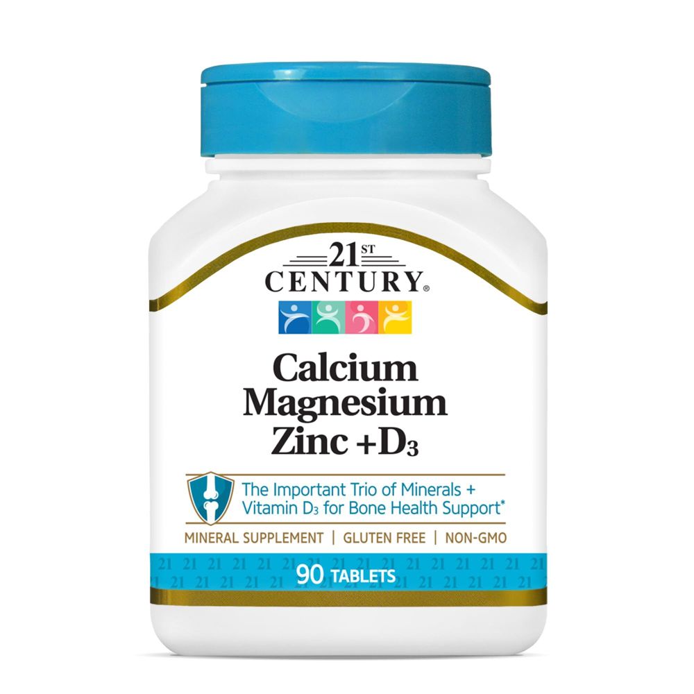 21st Century Calcium Magnesium Zinc + D3 90 Tablets | Кальций, магний, цинк + D3