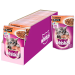 Влажный корм Whiskas для котят, желе с телятиной, 28 шт x 75 г