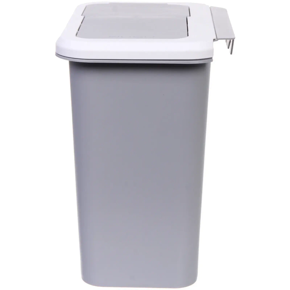 Корзина для мусора подвесная 27х19х28 серая с крышкой