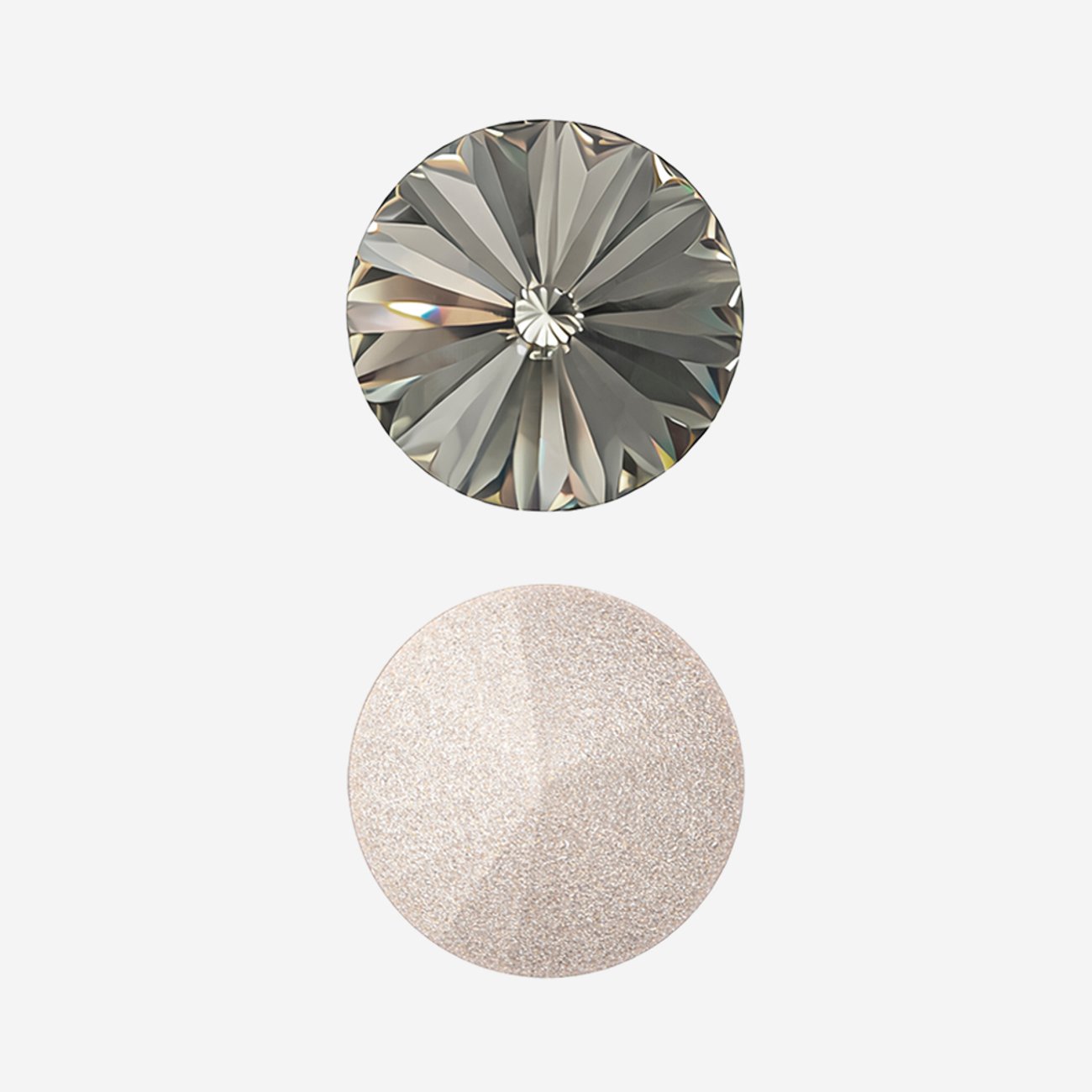 Кристалл Риволи (Rivoli), оттенок "Черный Бриллиант"/"Black Diamond", 12мм