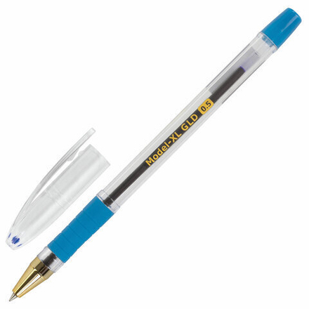 Ручка шариковая масляная с грипом BRAUBERG "Model-XL GLD", СИНЯЯ,узел 0,5 мм, линия письма 0,25 мм