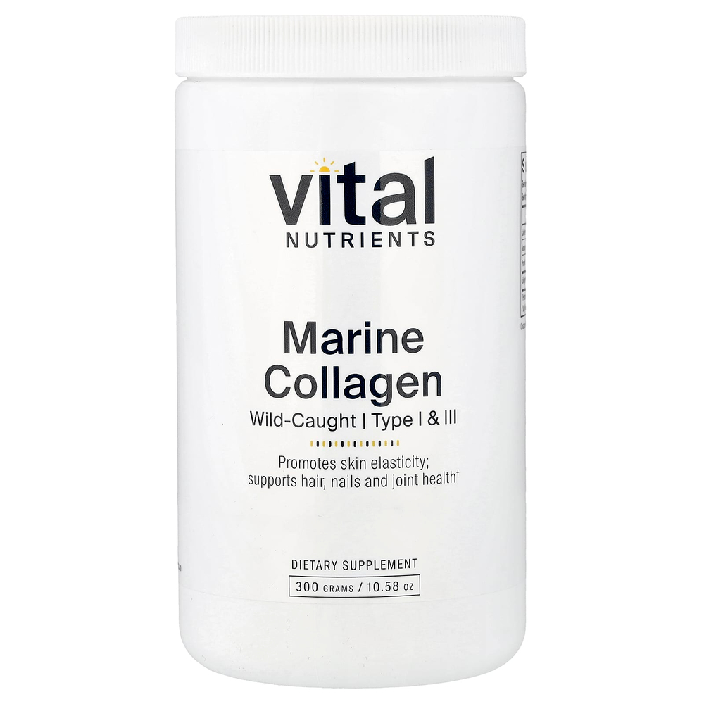Vital Nutrients, морской коллаген, из рыбы дикого улова, тип I и III, 300 г (10,58 унции)