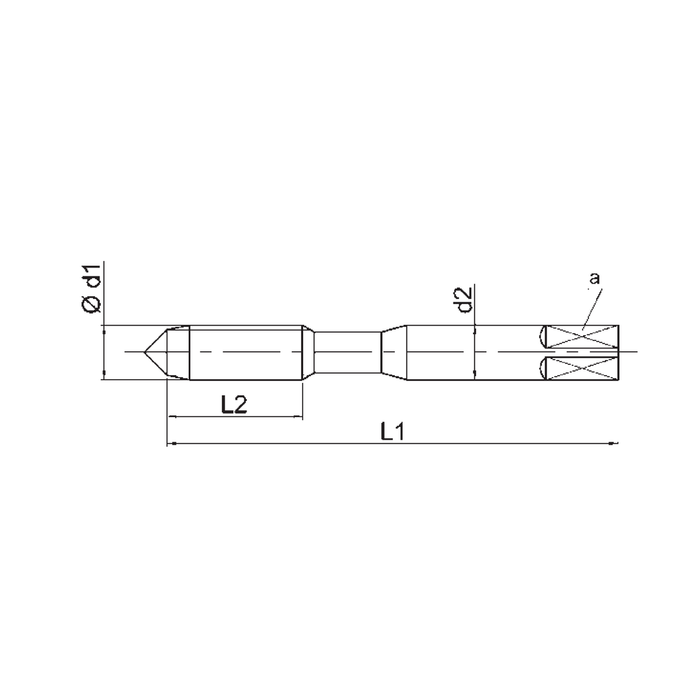 Метчик ручной M36x4 HSS-E 6H L150 DIN352 c прямой канавкой, набор 3 шт., TiN (VM-52HT360)