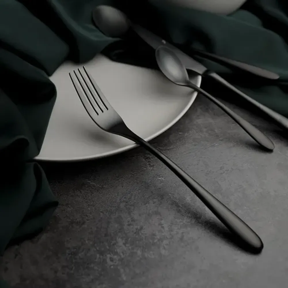 Вилка столовая 21,5 см матовая черный цвет PVD Alessi-Black P.L. [12]