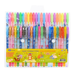 Ручка гелевая, Basir, цветные чернила, серия "Лисята", ароматизированная с блёстками, 48 шт