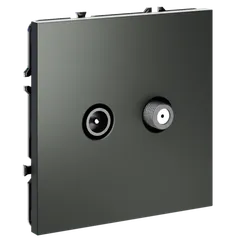 Розетка телевизионная встраиваемая VOLTUM S70 оконечная TV+SAT, (титан)