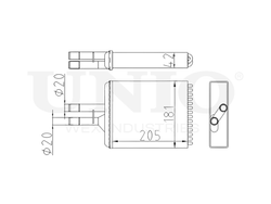 Радиатор отопителя UNIO RAD-20049