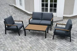 "Камелия" лаунж-зона 4-местная из алюминия, цвет темно-серый