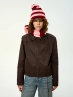 Купить Шапка Kraizy Stripes в полоску бургунди / роза Шапка Kraizy Stripes в полоску бургунди / роза