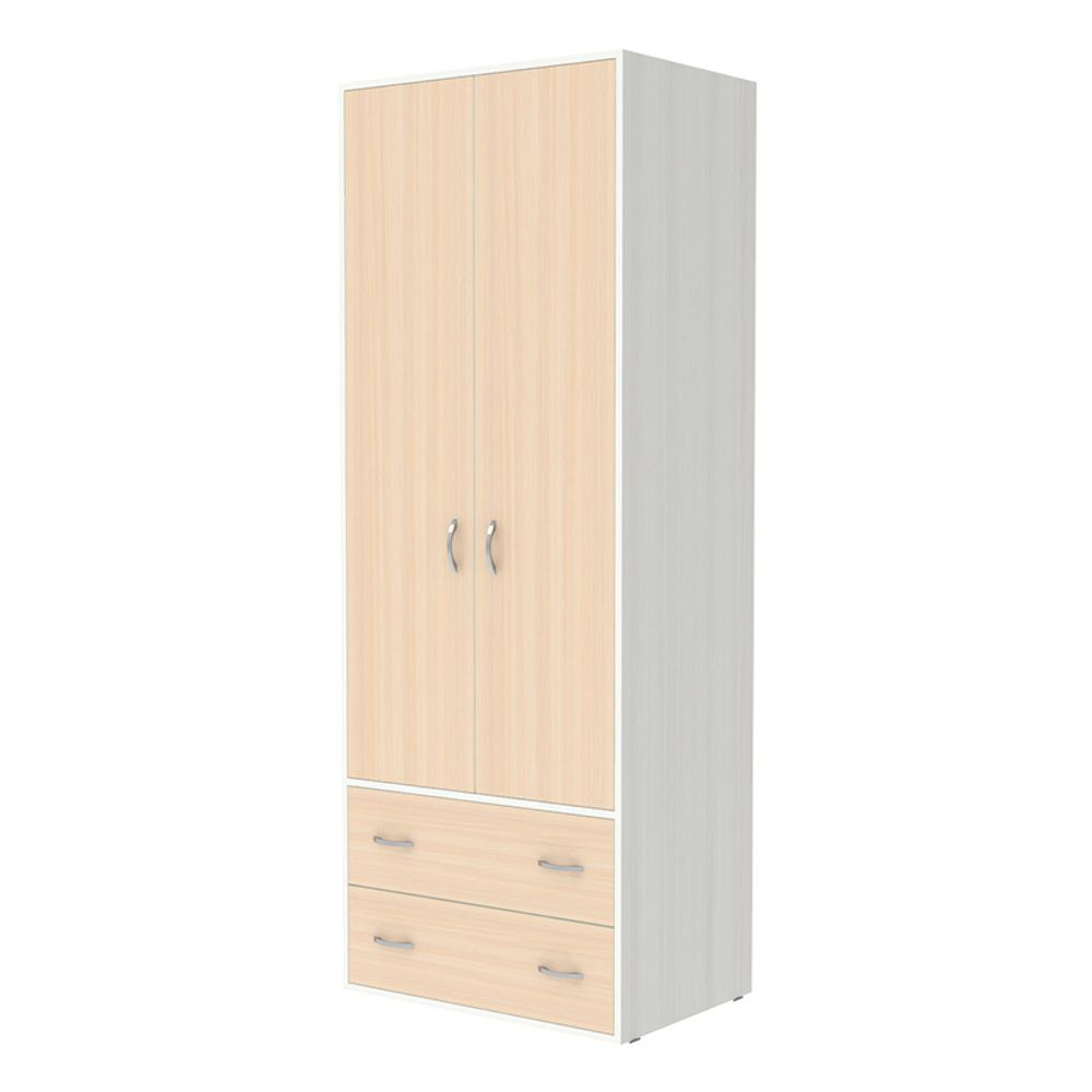 Шкаф 2-х створчатый КарИВи Милана Белое Дерево  Дуб Молочный