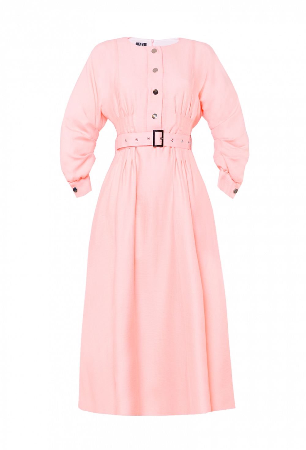 Платье из хлопка приталенного силуэта розовое 14-02-22 SS