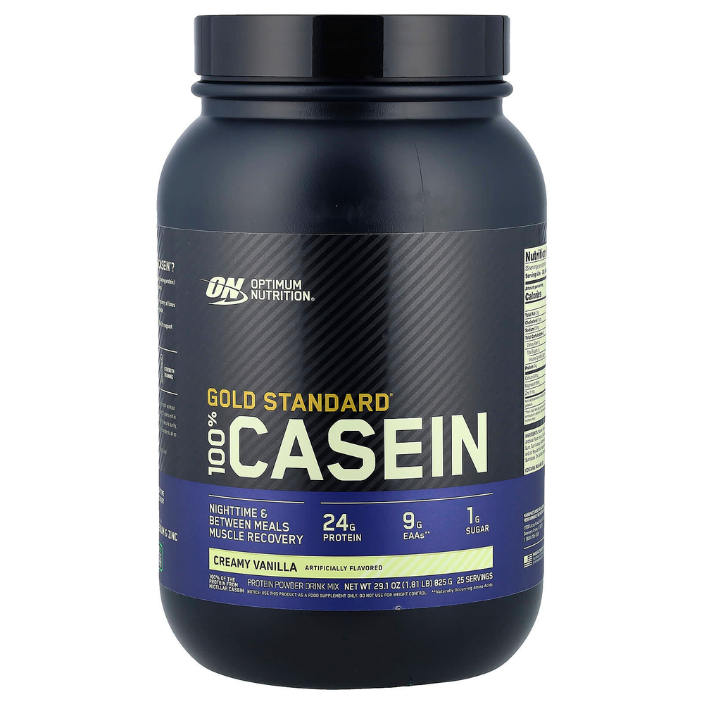Optimum Nutrition, Gold Standard®, 100% казеин, со вкусом ванили, 825 г (1,81 фунта)
