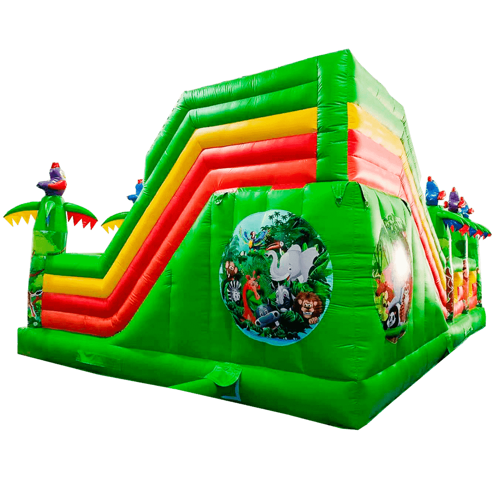Коммерческий надувной батут "Джунгли" с горкой, 9*6*4.5 м