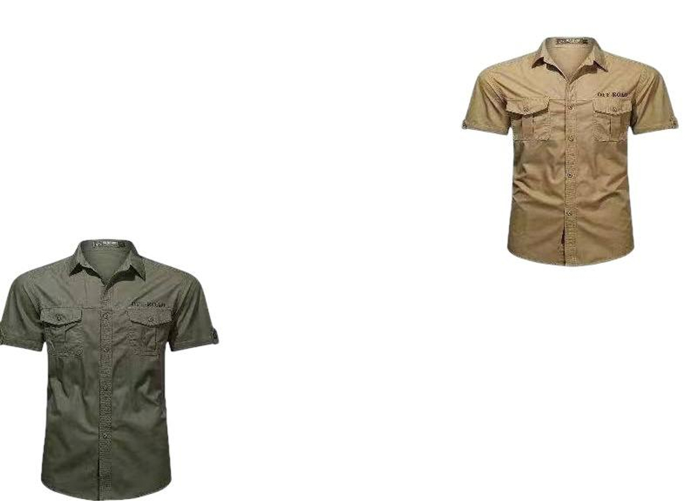 Рубашка в стиле милитари с короткими рукавами. От 10 штук.