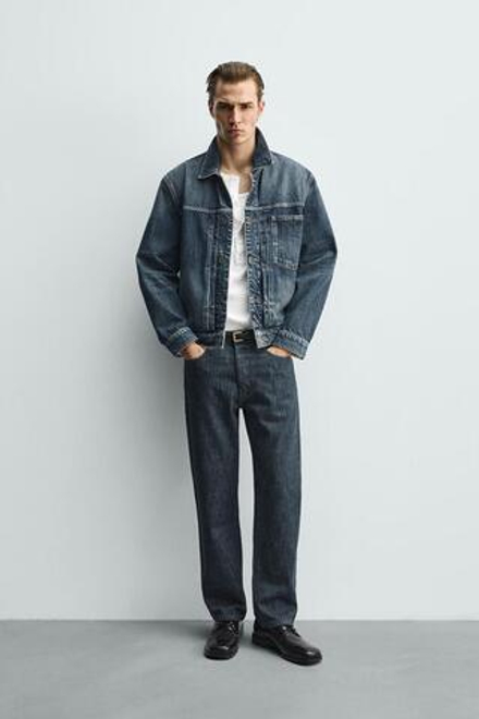 ZARA ДЖИНСЫ КЛАССИЧЕСКОГО КРОЯ, СИНИЙ