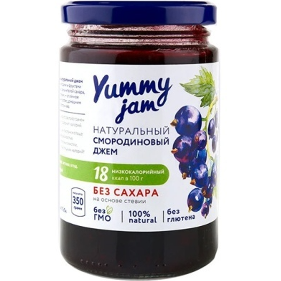 Джем смородиновый без сахара Yummy Jam 350г