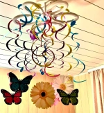 Спираль на потолок «Бабочки и цветы», 12 шт