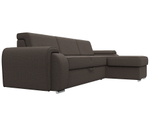 Диван угловой Лига-025 правый угол, Амур 05 коричневый, Рогожка, 122888