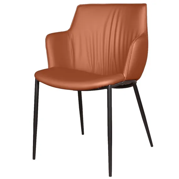 Стул с подлокотниками Sofia, терракотовая экокожа Soft-Touch