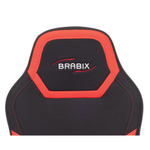 Кресло компьютерное BRABIX "Alpha GM-018", ткань/экокожа, черное/красное, 532637, GM-018_532637