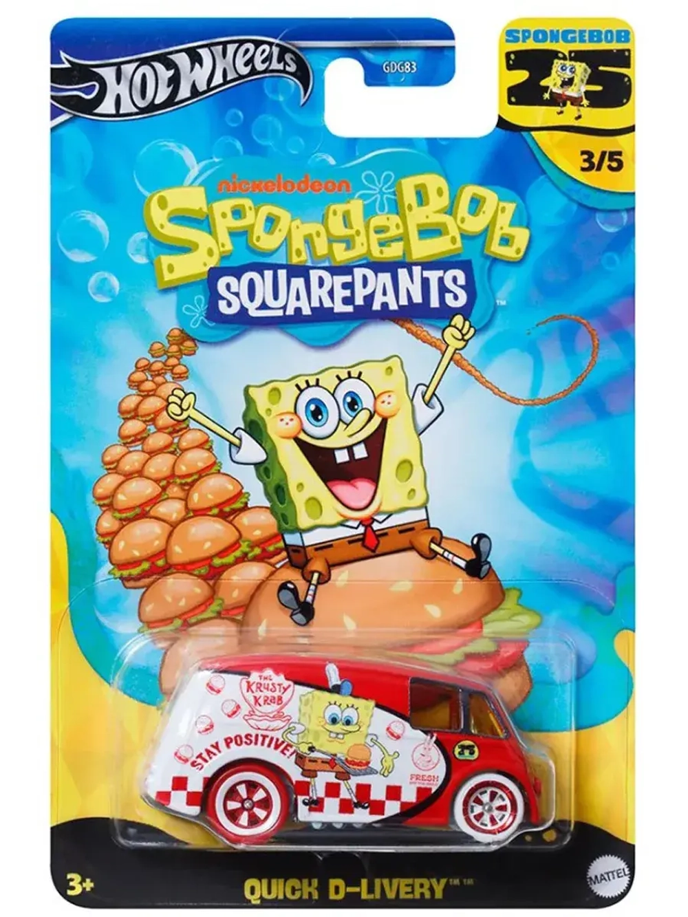 Машинка Хот Вилс Spongebob Quick D Livery GDG83 HRV54