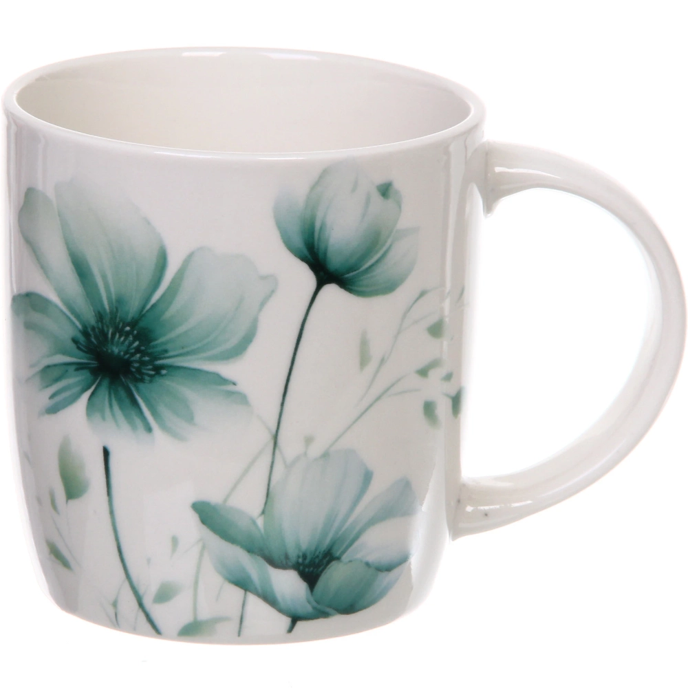 Кружка керамическая 350мл «Цветочная акварель», микс рисунков