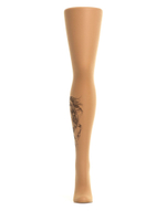 Колготки с принтом в виде лошади на правой ножке (Размер: S-M-L) (Цвет: бежевый)