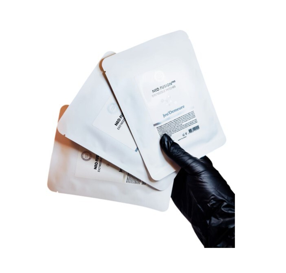 Патчи биорастворимые микроиглы с экзосомами| NEO:FUSION PRO EXO’NEEDLE PATCHES, Активная пропитка 15 мл| 100% гидрогель | Пептиды 400 ppm