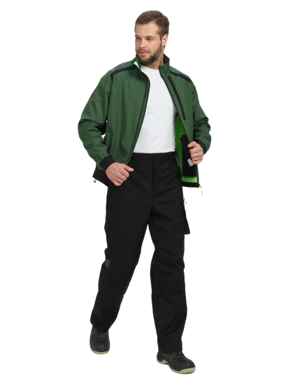 Куртка "ProfLine Leader" (хаки/черный), тк.Софтшел