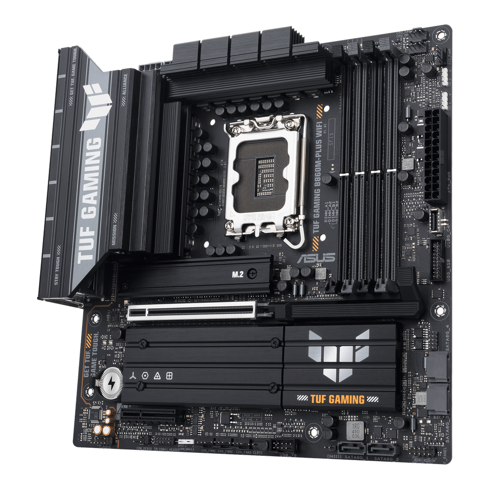 Материнская плата ASUS TUF GAMING B860M-PLUS WIFI, LGA1851 B860 4xDDR5 4xSATA 3xM.2 HDMI DP mATX
