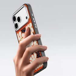 Чехол с MagSafe для смартфона iPhone 17 Pro Max, от Dux Ducis, серия Moro Series Magnetic (дизайнерский рисунок оранжевый)