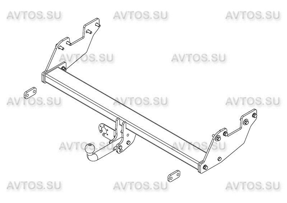 Фаркоп для Toyota Hilux, 2015- (без электрики) (паспорт и сертификат) AvtoS.TY40