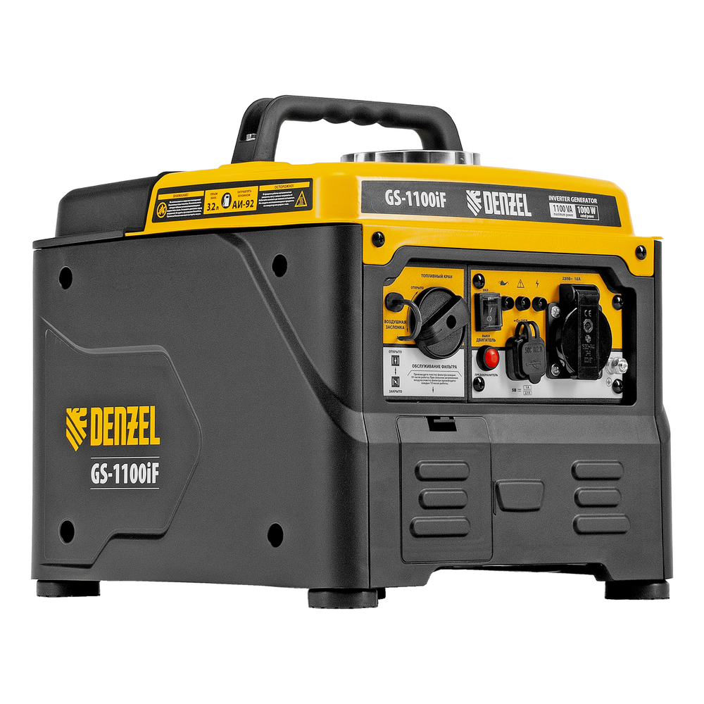 Генератор инверторный GS-1100iF, 1,1 кВт, 230 В, ручной старт DENZEL