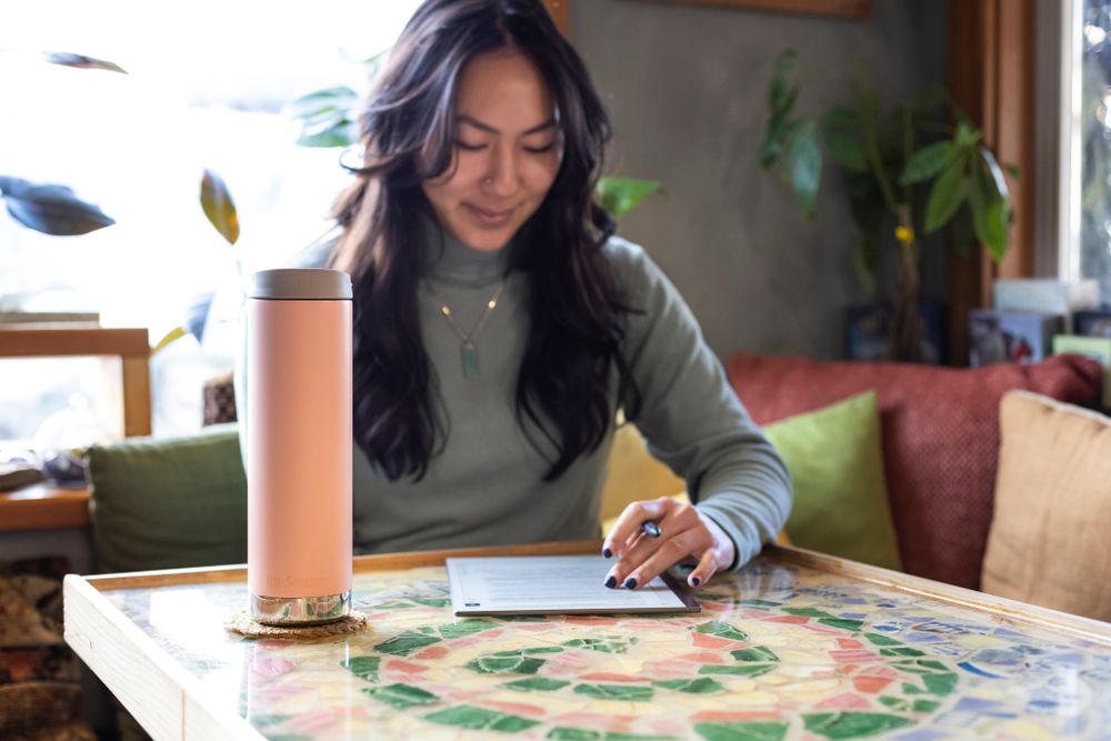 Термокружка Klean Kanteen TKWide Cafe Cap 20oz (592 мл) Peach Parfait