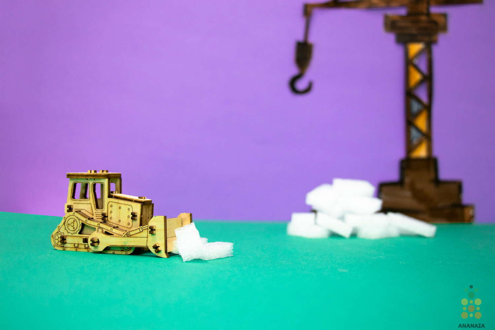 Трактор UNIT (UNIWOOD) - Деревянный конструктор, 3D пазл, сборная модель