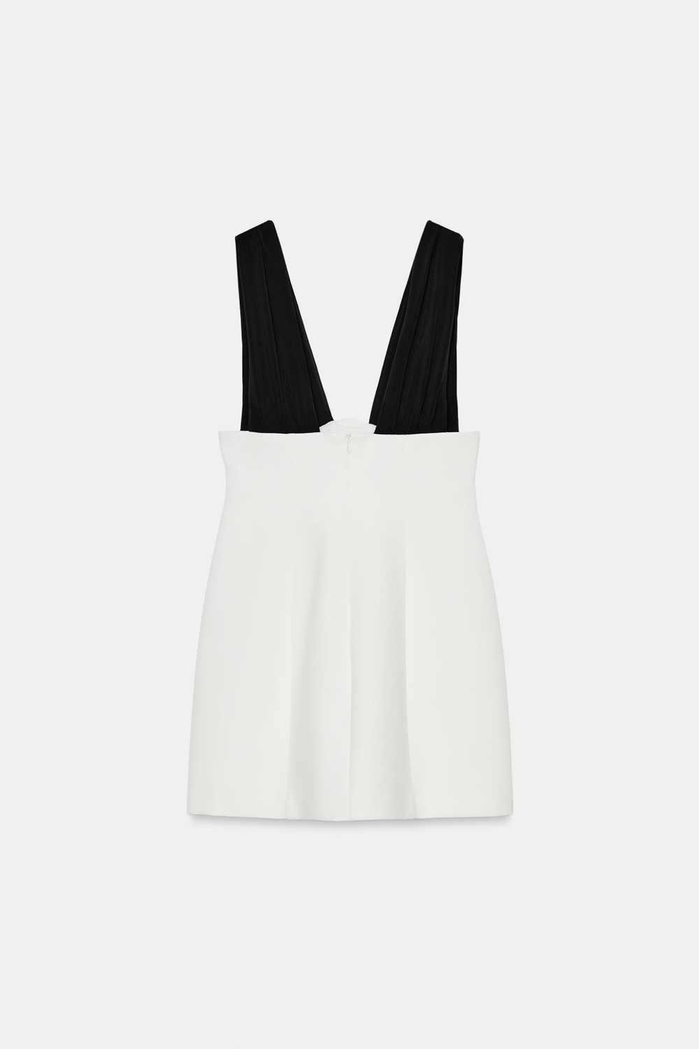 ZARA КОМБИНИРОВАННОЕ МИНИ-ПЛАТЬЕ, БЕЛЫЙ/ЧЕРНЫЙ