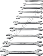 ЗУБР 10 шт, 6 - 24 мм, набор рожковых гаечных ключей, Профессионал (27010-H10)