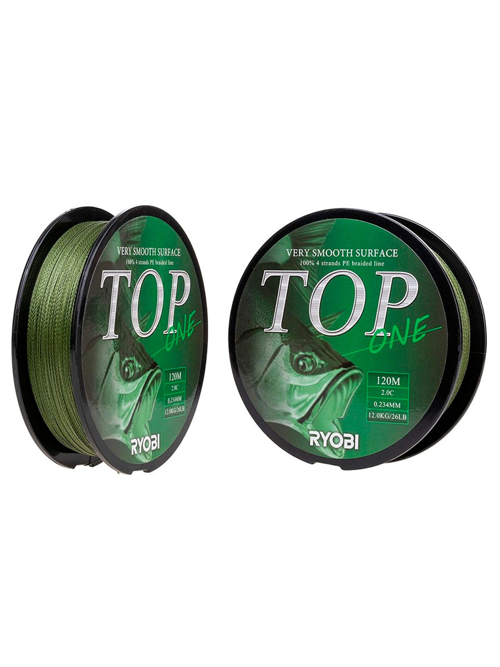 Шнур плетеный для рыбалки Ryobi TOP PE4X-120M Dark green 0.6/d-0.128mm