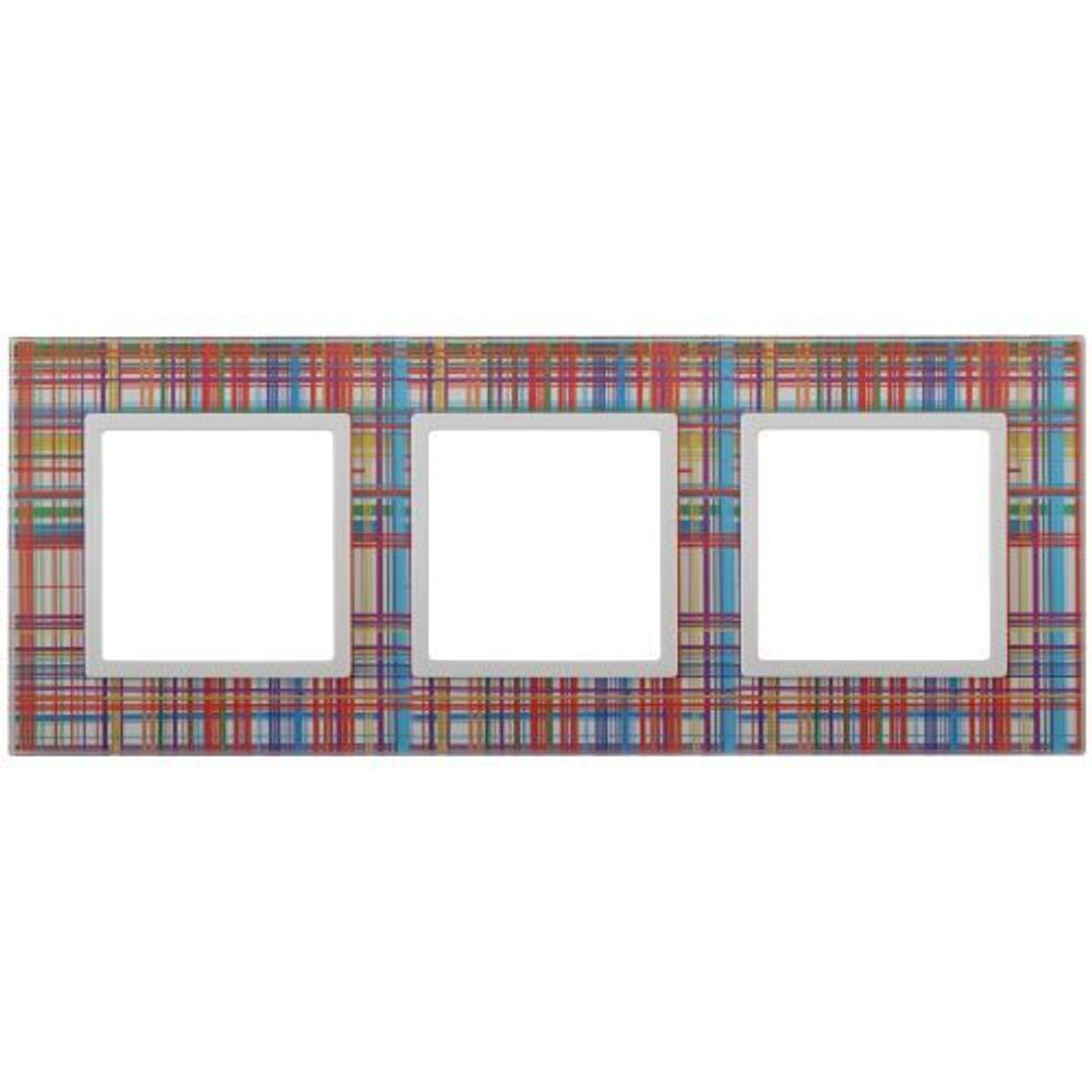 Рамка 3-м 14-5103-00 стекло Elegance прозрачный+бел. ЭРА Б0034505