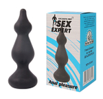 Небольшая рельефная анальная втулка Sex Expert, (10,3 см) (Цвет: черный)