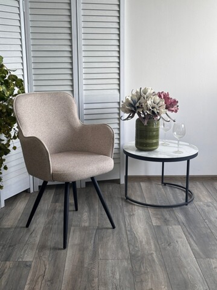 Стул ALTAIR 360 град. поворот. NS04 Крем, букле / черный каркас, М-City