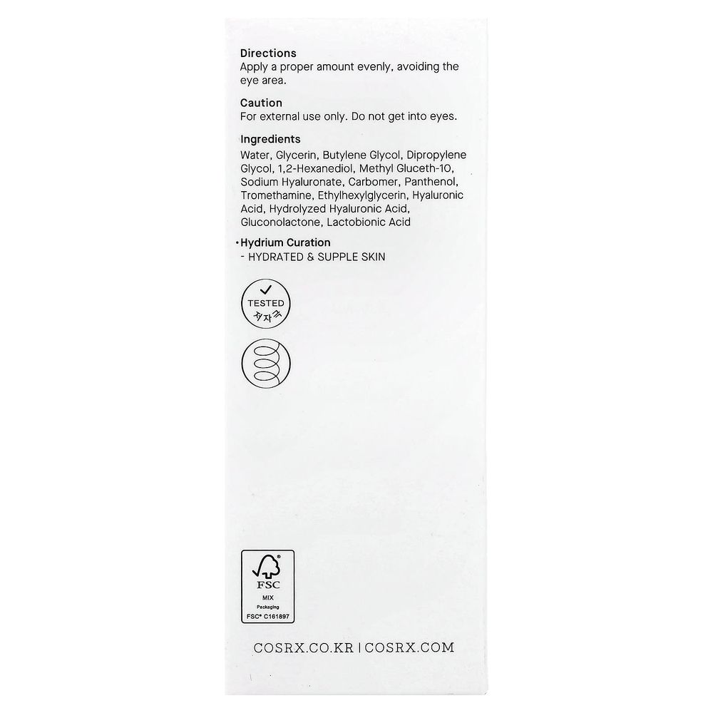 CosRx, Hydrium, увлажняющая ампула с тройной гиалуроновой кислотой, 40 мл (1,35 жидк. унции)