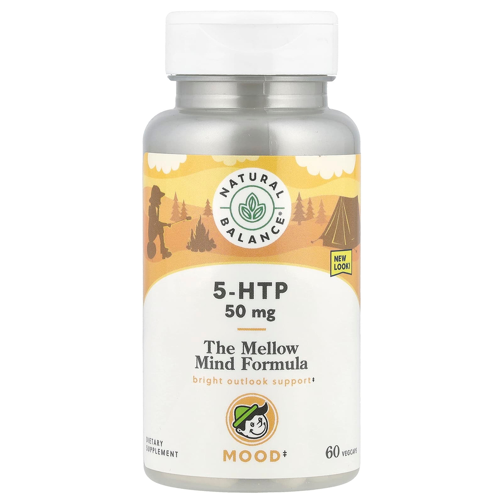 Natural Balance, 5-HTP, 50 мг, 60 вегетарианских капсул