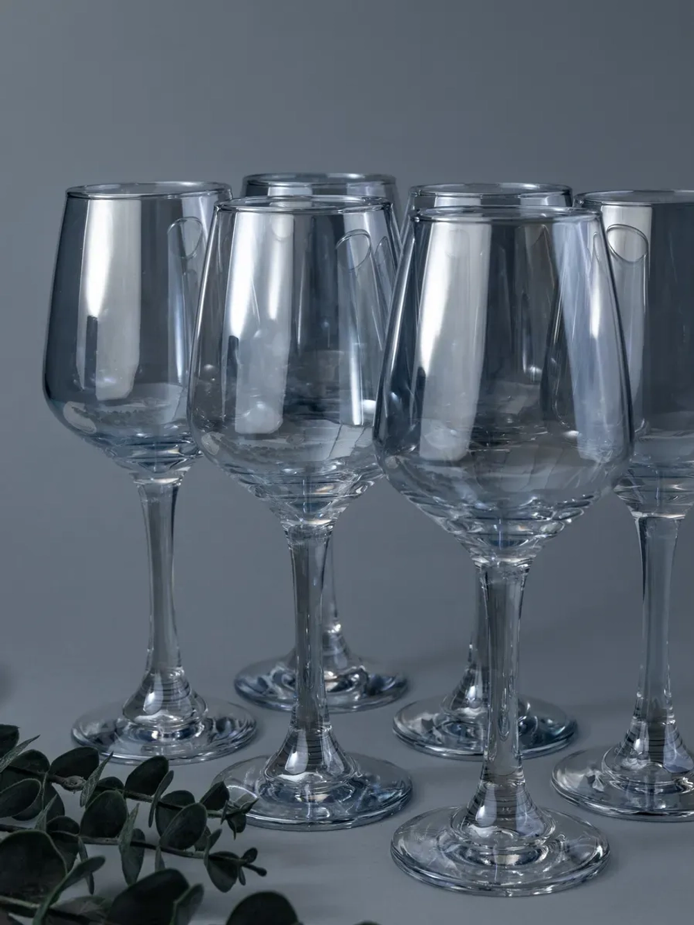 Набор бокалов для вина, 450 мл, 6 шт. Голубые