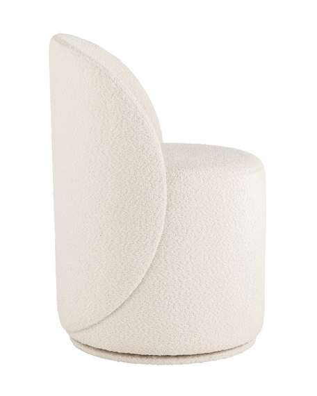 Крутящийся пуф со спинкой Loreen, белое букле