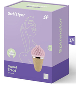 Вибратор-спиннер с розовыми лепестками Satisfyer Sweet Treat (Цвет: бежевый с розовым)