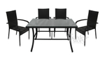 Набор мебели Garden Story Парис (4 Стул Garden Storyа Парис "без подушек"+стол 120см, каркас черн, ротанг черный)